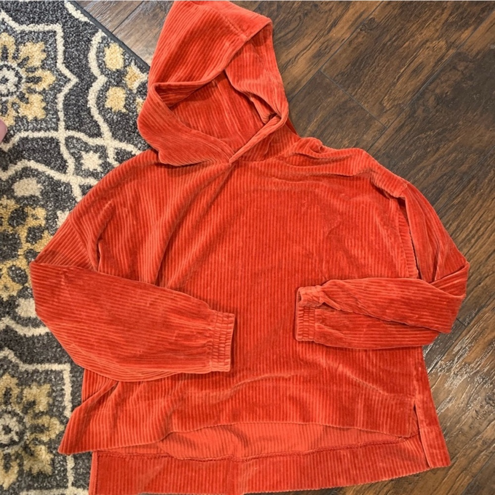 Aerie Burnt Orange Corduroy Hoodie